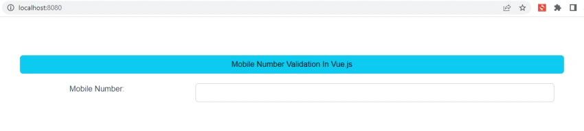 Mobile Number Validation In Vue js