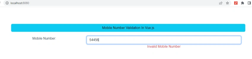 Mobile Number Validation In Vue js