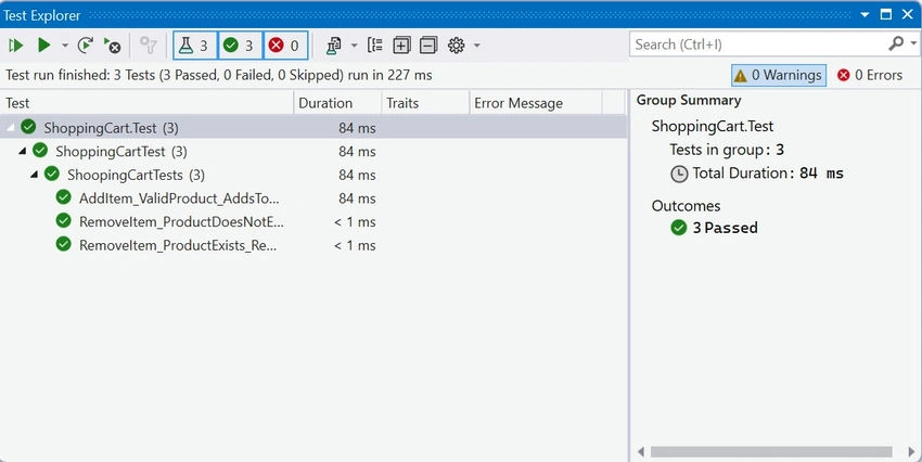 Test Explorer