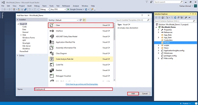 Models In ASP.NET MVC Application