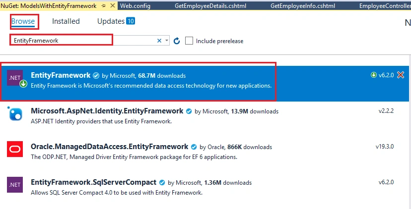 Models In ASP.NET MVC 5 Using Entity Framework