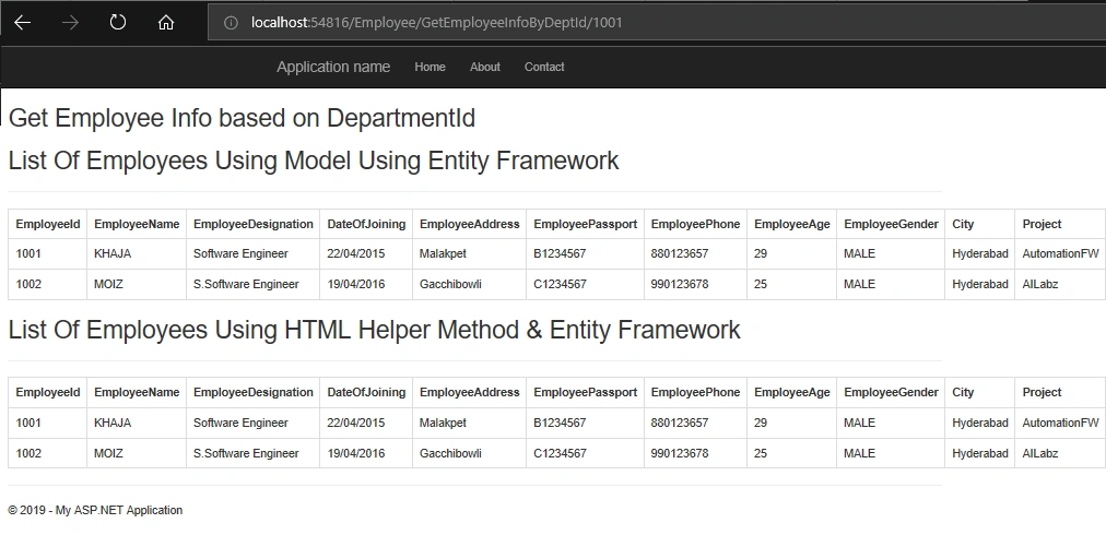 Models In ASP.NET MVC 5 Using Entity Framework