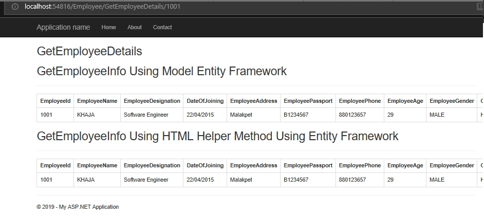 Models In ASP.NET MVC 5 Using Entity Framework