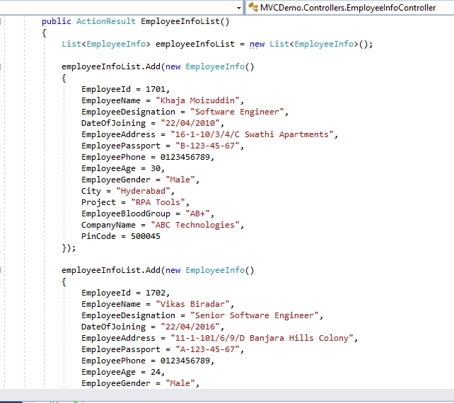 Models In ASP.NET MVC 5