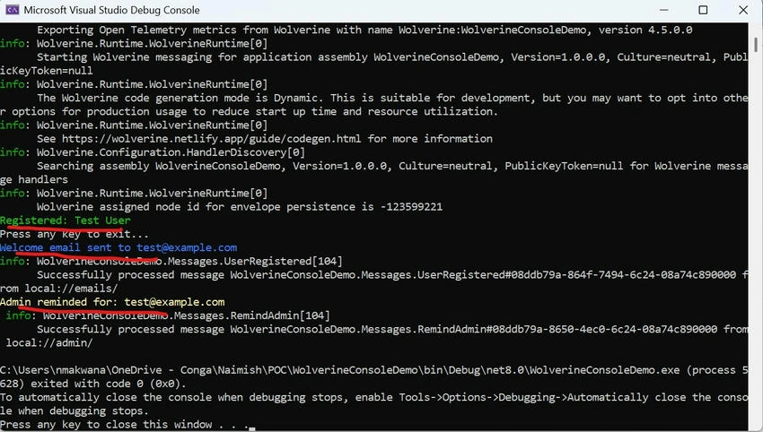 Console Output