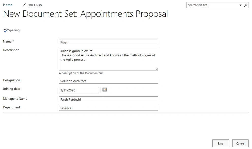 Modern SharePoint Online Document Set