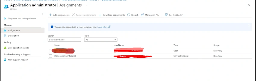 How to assign Application administrator permission to Azure Managed identity