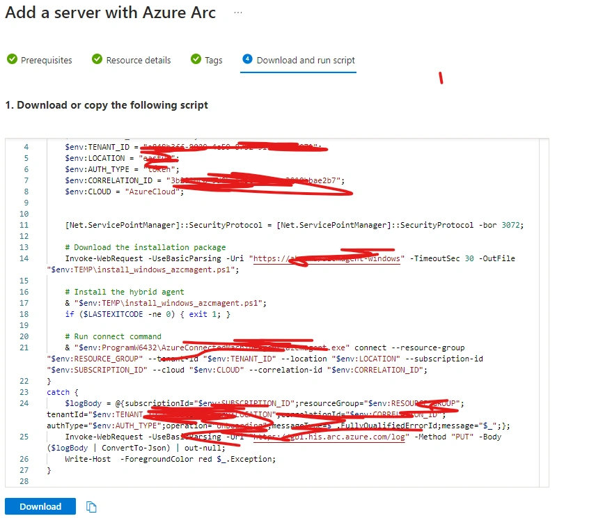 Add servers with Azure arc