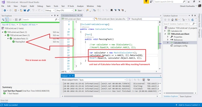 Moq Mocking Framework With xUnit.net Unit Test In C#