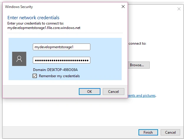 Mount Azure File Share in Windows