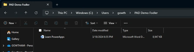 Move Files using Power Automate Desktop
