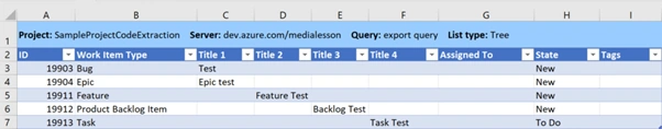 Items in Excel