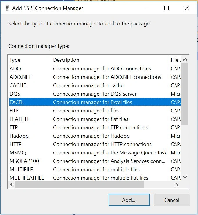 Move Data From Excel To SQL Using SSIS