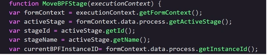 Move to Next Stage using JavaScript in BPF