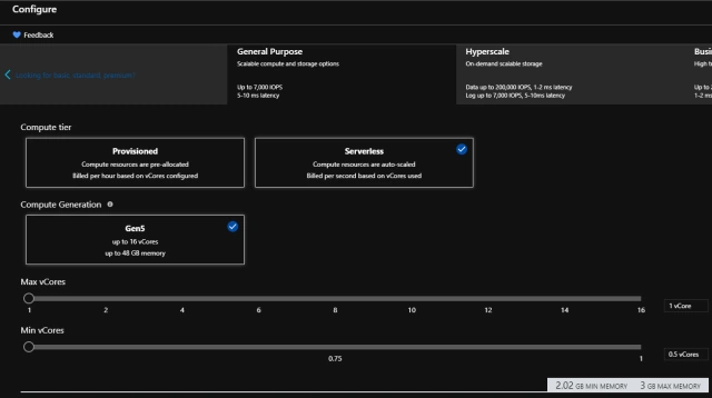Moving To Azure SQL DB Serverless
