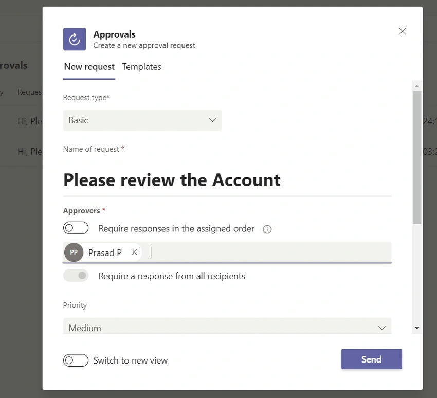 New request