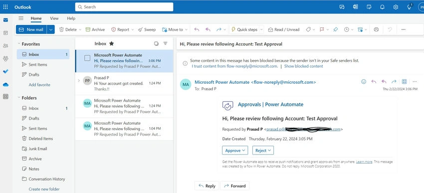 Outlook and observe email