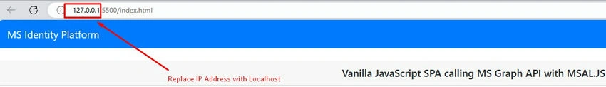 Replace IP address with localhost