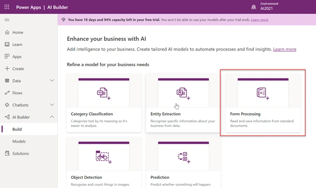 Multi Layout Form Processing using AI Builder