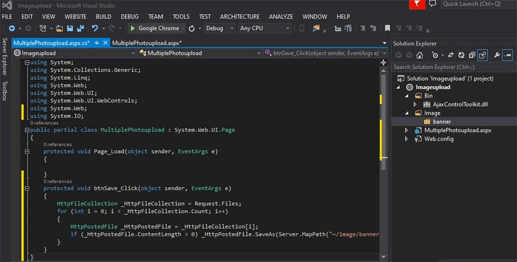 Multiple Image Upload Using File Upload In ASP.NET C#