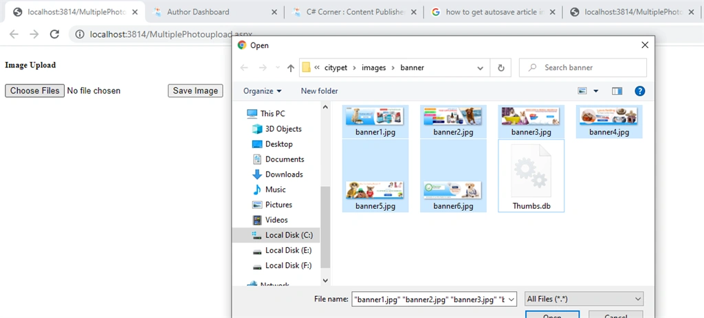 Multiple Image Upload Using File Upload In ASP.NET C#