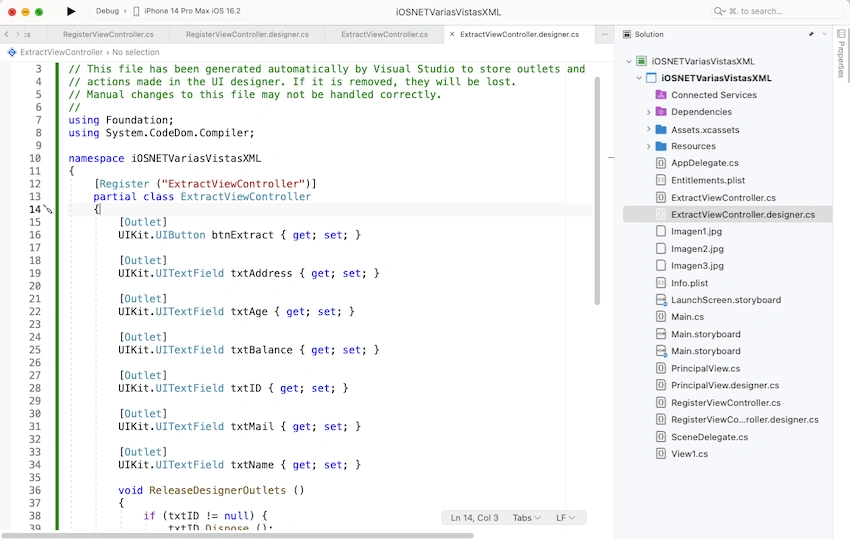 Multiple views and access to XML files with .NET for iOS