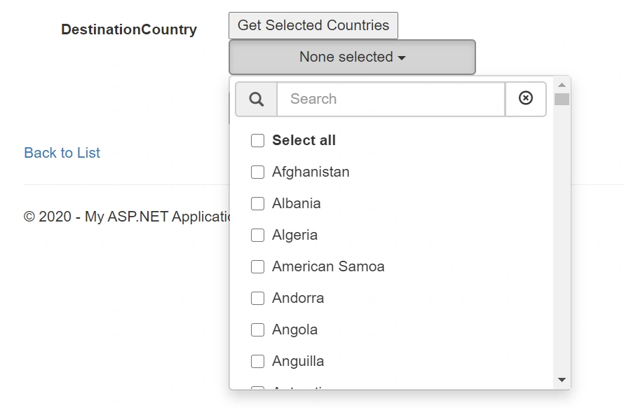 MultiSelect Dropdown With Checkboxes Using jQuery In MVC