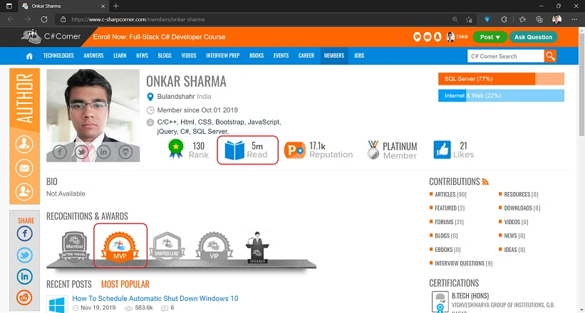 Onkar Sharma MVP