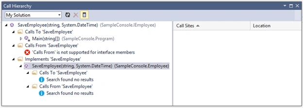 Call Hierarchy Window