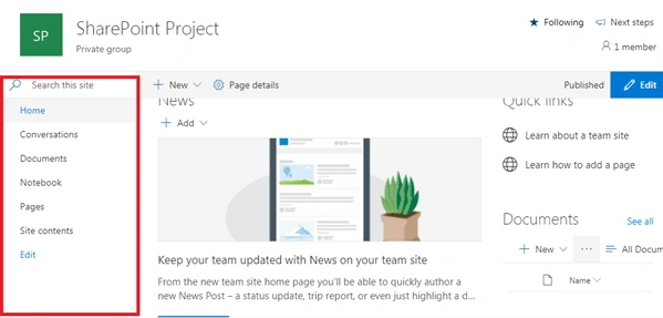 Navigation In SharePoint Online