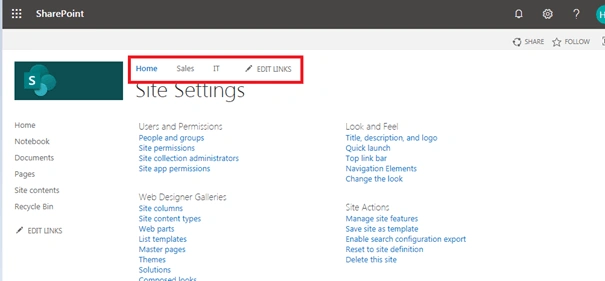 Navigation In SharePoint Online