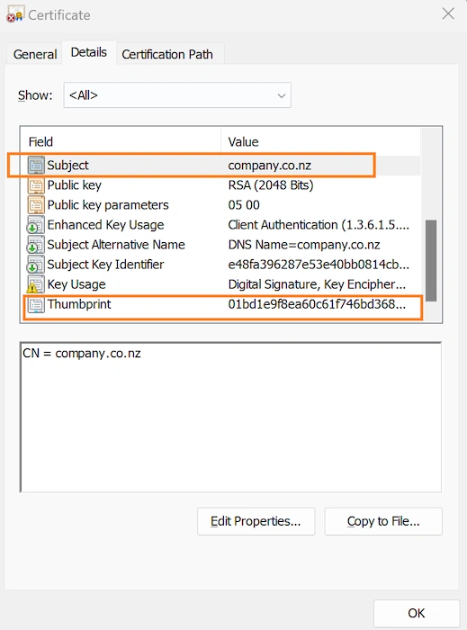 Enabling TLS/SSL Certificate – Windows