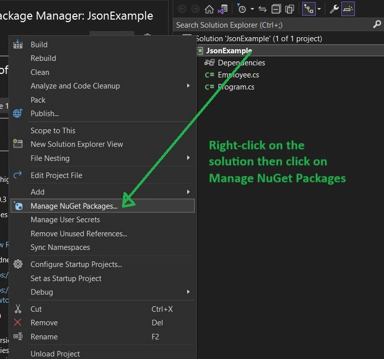 Manage NuGet Packages
