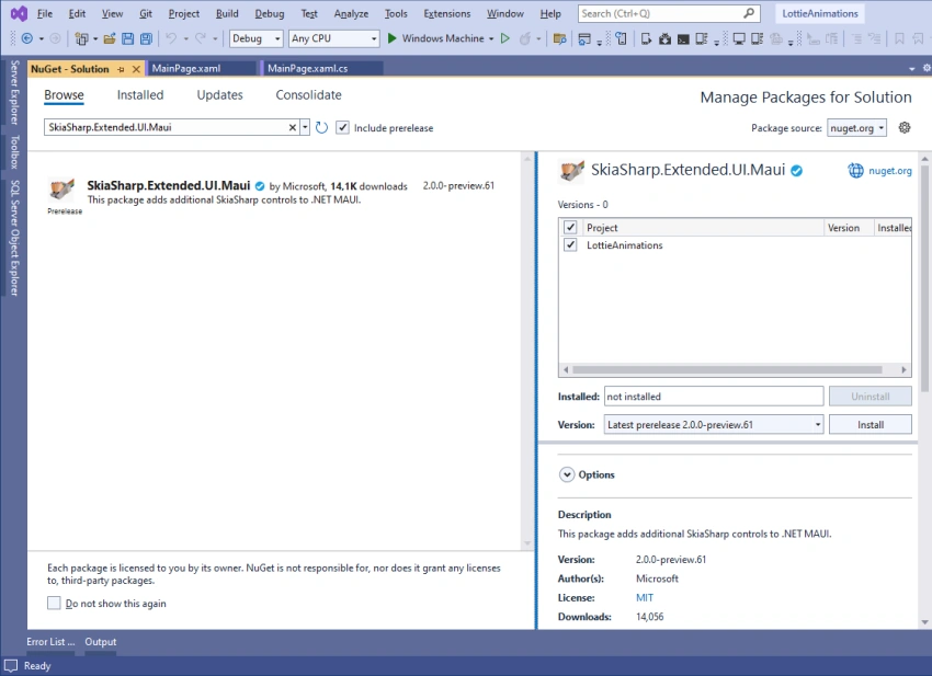 .NET MAUI - Displaying Lottie Animations