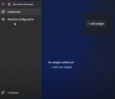 Dev Home tool in Windows
