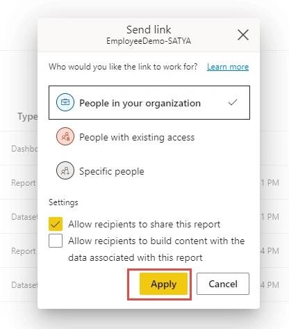 New Experience In Sharing Power BI Reports And Dashboards