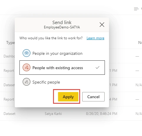 New Experience In Sharing Power BI Reports And Dashboards