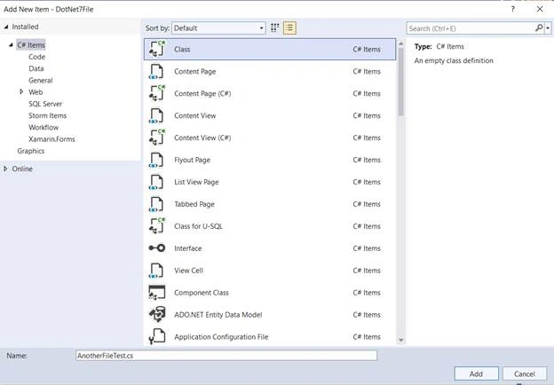 New file scope feature in .NET 7