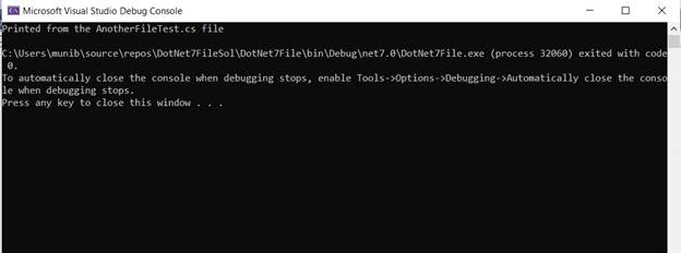 New file scope feature in .NET 7