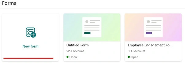 Forms menu