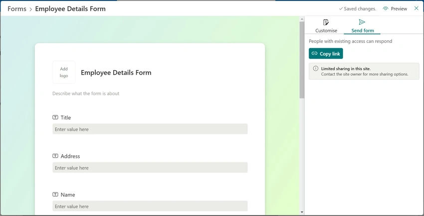 Share the Form
