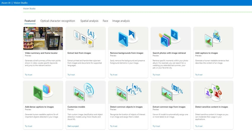 Vision Studio Capabilities
