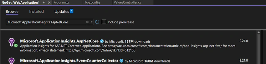 Integrate the Application Insight to the .Net Application