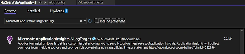 Integrate the Application Insight to the .Net Application