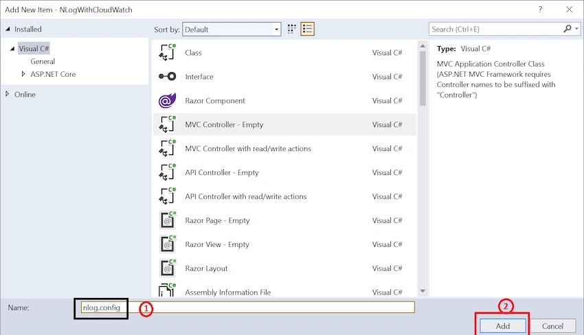 NLog With/Without AWS CloudWatch in .Net Core