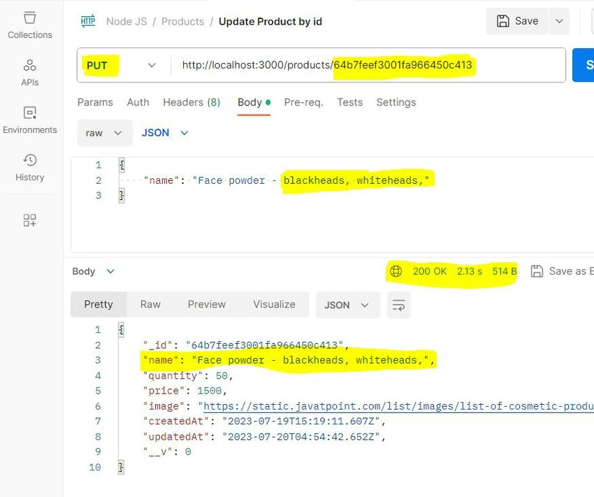 Get data by product