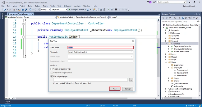 Non Action Selector In ASP.NET MVC