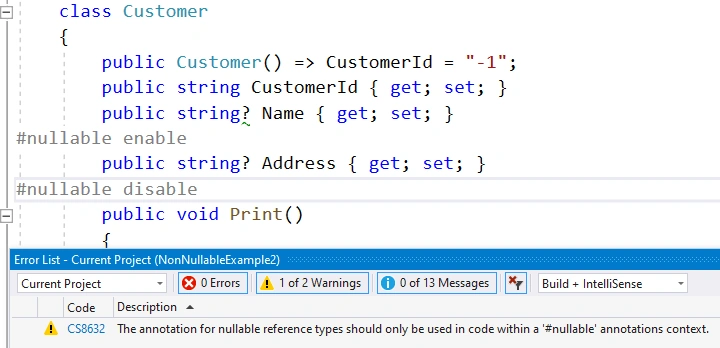 nullable annotations context warning -4