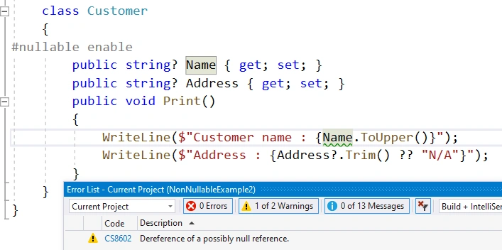 nullable annotations context warning -5