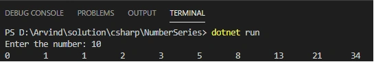 Number Series Codes Using C#